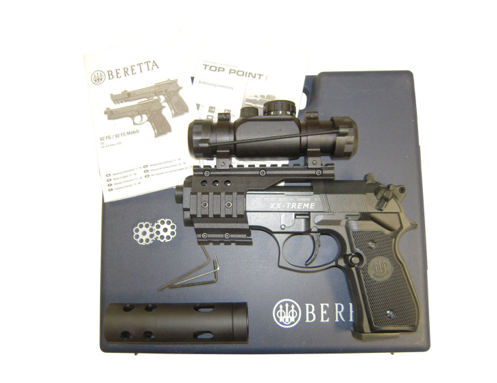 Beretta 92 FS XX-Treme, brüniert, 4.5mm Diabolo Co2