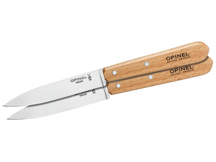 Opinel Küchenmesser-Set, 2 Stück, Sandvik-Stahl, rostfrei, Buchenholz-Griff