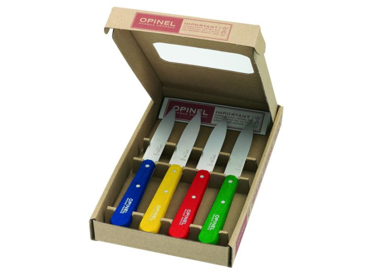 Opinel Küchenmesser, Set mit 4 Messern, verschiedene Farben