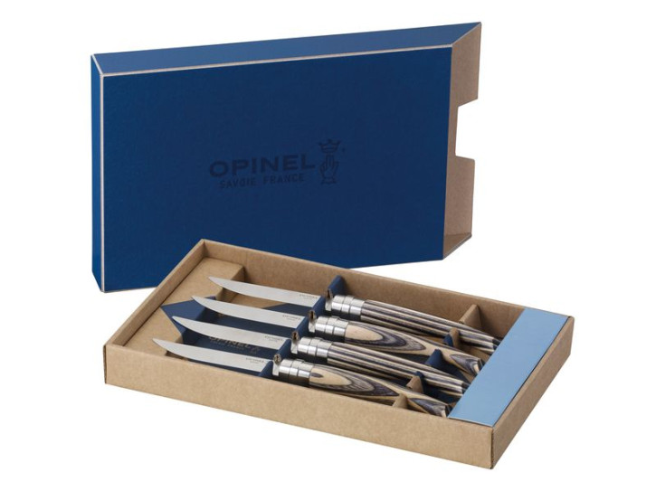 Opinel-Steakmesser, 4er Set, Birke