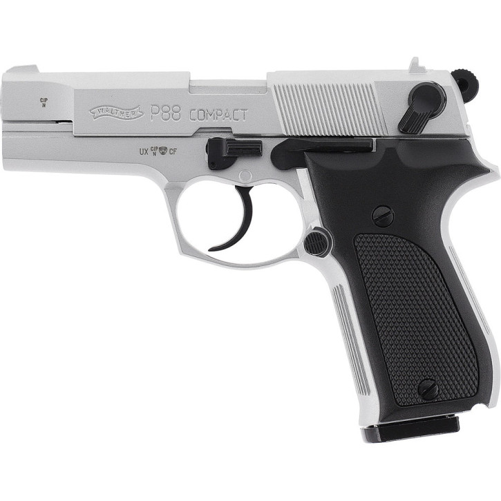 Walther P88 Compact, vernickelt, Kunststoffgriffschalen Walther P88 Compact, vernickelt, Kunststoffgriffschalen