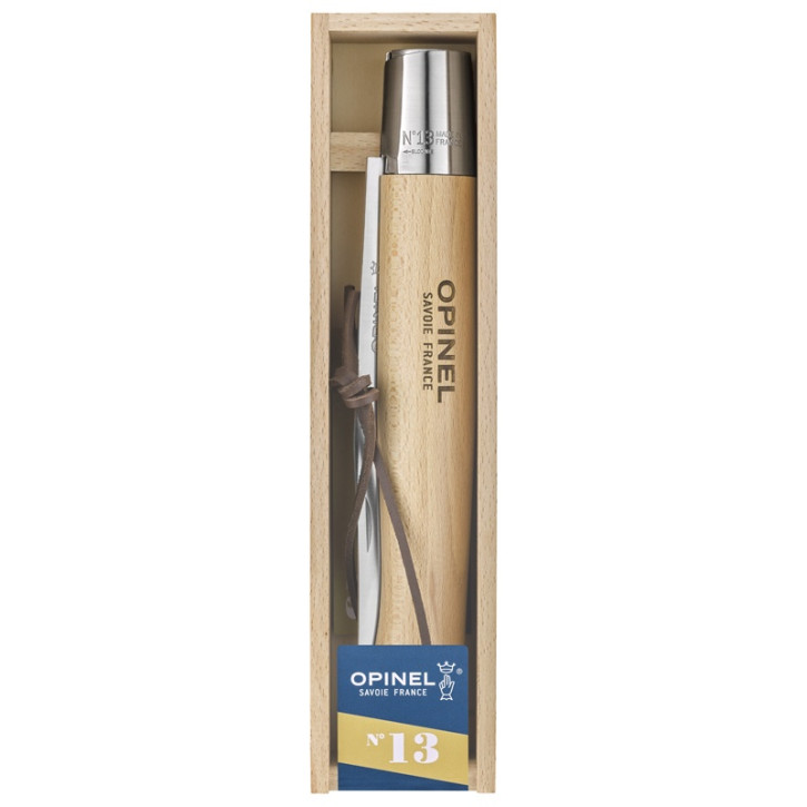 Opinel No 13 Taschenmesser Edelstahl, Holzbox