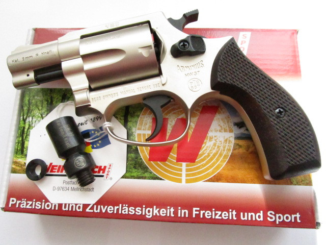 Weihrauch HW 37 vernickelt mit Holzgriff, 9mm R Knall