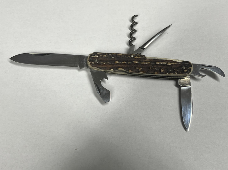 Taschenmesser 6 teilig von J.Moede mit Hirschhornbeschalung