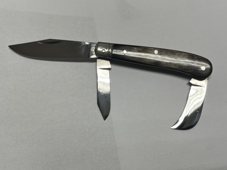 3 teiliges Bauernmesser mit Hornbeschalung von Karl Veihelmann