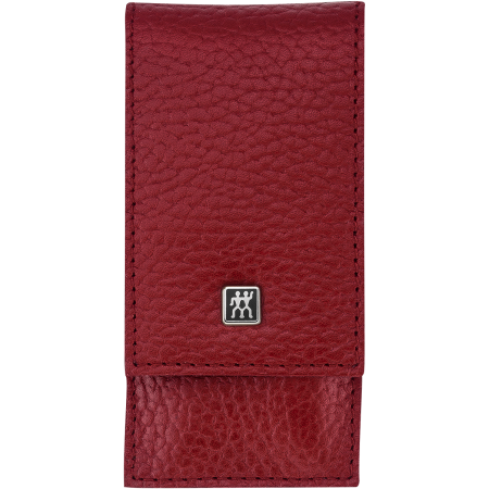 Maniküre Pediküre Set 3tlg. mit Kombinagelschere, Leder, Rot