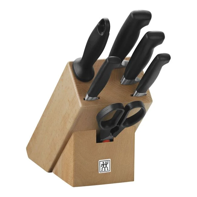 Zwilling  VIER STERNE Messerblock, 7-tlg. Natur Buche