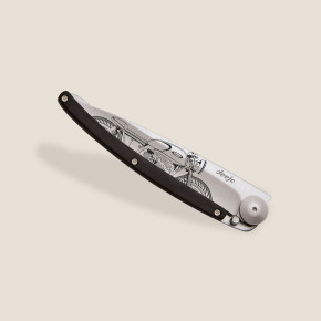 Deejo Taschenmesser 37g Ebenholz / Café Racer