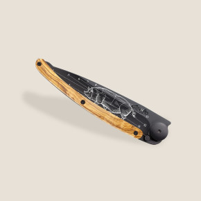Deejo Taschenmesser 37g Olivenholzholz / Schweinerei