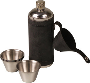Flachmann Edelst./KL anthraz.Thermoskanne 4 Becher 8oz/240ml in Einzelverpackung