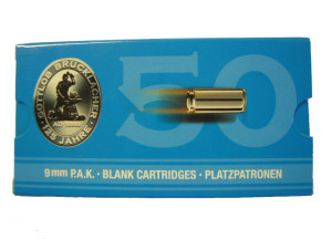 5 Packungen a 50 Schuss Platzpatronen 9 mm P.A.K. Hausmarke