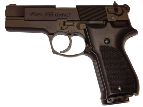 Walther P88 Compact, brüniert Kunststoffgrif, 9mm P.A.K.