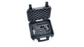Walther P22Q, brüniert,  Gas-Signalpistole Abwehrset