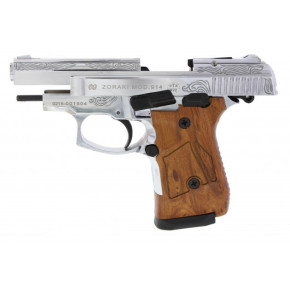 Zoraki 914 P chrom/holzoptik graviert Signalpistole