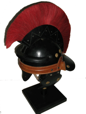 Lederhelm Römer aus Leder mit Ständer