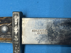 Historischer deutscher Hirschfänger / Jagddolch – Mühlenfeld Barmen – Adlerkopf – nummerngleich Nr. 116