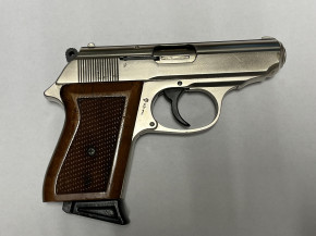 Röhm RG 800 vernickelt mit Holzgriff, 8mm Knall, Sammlerpistole