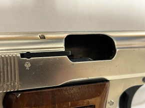 Röhm RG 800 vernickelt mit Holzgriff, 8mm Knall, Sammlerpistole
